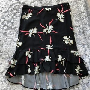 NWT J. Crew factory black floral skirt XXS